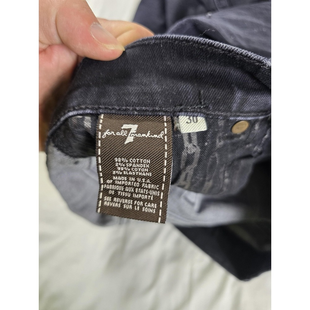 7 For All Mankind Jeans Mens 30x32 Blue Relaxed Straight Dark Wash Stretch Denim - Picture 3 of 13